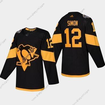 #12 Dominik Simon Pittsburgh Penguins Coors 2019 Stadium Series Černá Autentické dres – Pánské