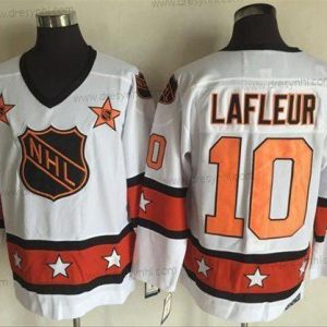 1972-81 NHL All-Star #10 Guy Lafleur Bílý CCM Sešitý Vintage Hokejový dres – Pánské