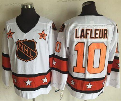 1972-81 NHL All-Star #10 Guy Lafleur Bílý CCM Sešitý Vintage Hokejový dres – Pánské