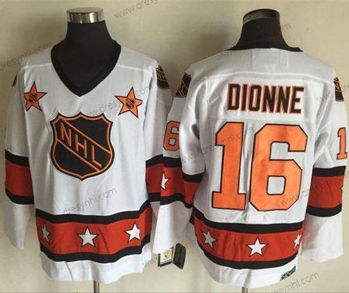 1972-81 NHL All-Star #16 Marcel Dionne Bílý CCM Sešitý Vintage Hokejový dres – Pánské