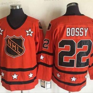 1972-81 NHL All-Star #22 Mike Bossy Oranžová CCM Sešitý Vintage Hokejový dres – Pánské