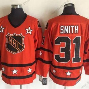 1972-81 NHL All-Star #31 Billy Smith Oranžová CCM Sešitý Vintage Hokejový dres – Pánské