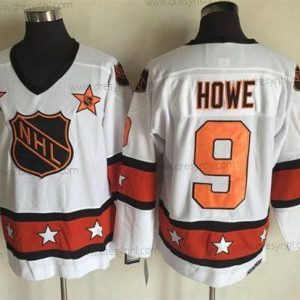 1972-81 NHL All-Star #9 Gordie Howe Bílý CCM Sešitý Vintage Hokejový dres – Pánské