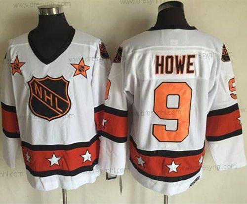 1972-81 NHL All-Star #9 Gordie Howe Bílý CCM Sešitý Vintage Hokejový dres – Pánské