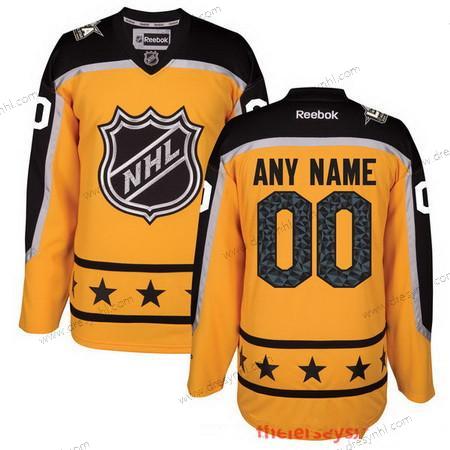 2017 NHL All-Star Game Personalizované Atlantic Division Reebok Žlutá Sešitý Hokejový dres – Pánské