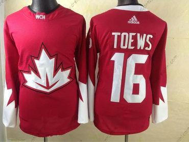 Adidas 2016 IIHF Tým Kanady #16 Jonathan Toews Červené Hokejový Sešitý dres – Pánské