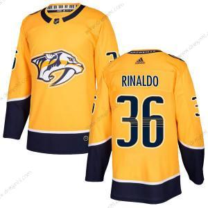 Adidas #36 Zac Rinaldo Nashville Predators Autentické Domácí dres Zlato dres – Pánské