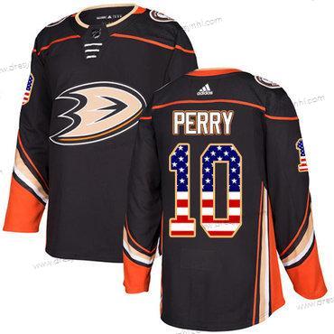 Adidas Anaheim Ducks #10 Corey Perry Černá Domácí dres Autentické USA Flag Sešitý NHL dres – Juniorské