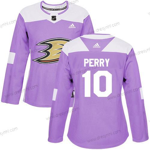 Adidas Anaheim Ducks #10 Corey Perry Nachový Autentické Bojuje proti rakovině Sešitý NHL dres – Dámské