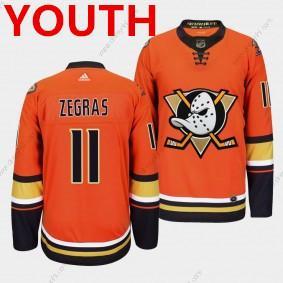 Adidas Anaheim Ducks #11 Trevor Zegras Oranžová Autentické dres – Juniorské