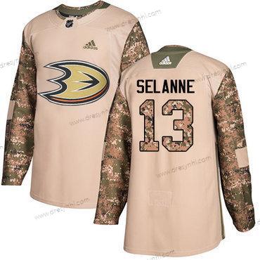 Adidas Anaheim Ducks #13 Teemu Selanne Camo Autentické 2017 Veterans Day Sešitý NHL dres – Pánské