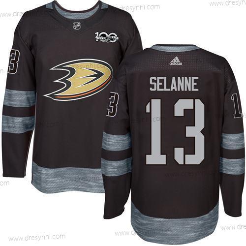 Adidas Anaheim Ducks #13 Teemu Selanne Černá 1917-2017 100th Výročí Sešitý NHL dres – Pánské