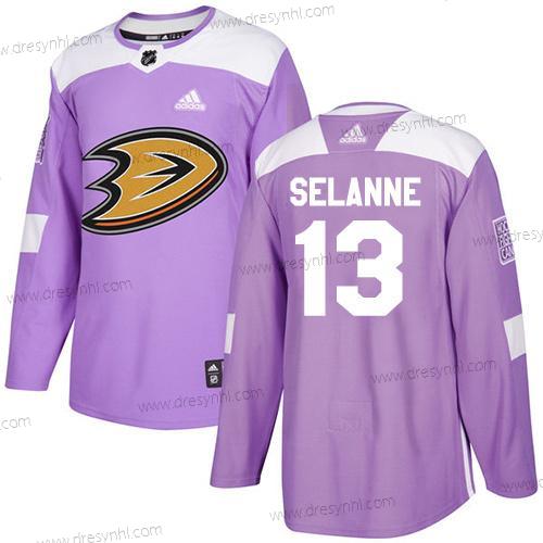 Adidas Anaheim Ducks #13 Teemu Selanne Nachový Autentické Bojuje proti rakovině Sešitý NHL dres – Pánské