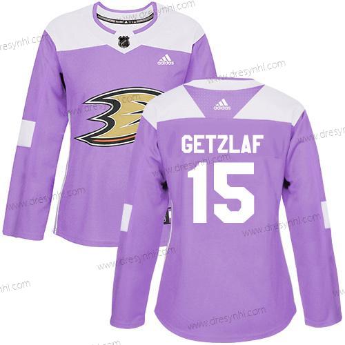 Adidas Anaheim Ducks #15 Ryan Getzlaf Nachový Autentické Bojuje proti rakovině Sešitý NHL dres – Dámské