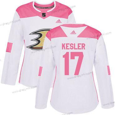 Adidas Anaheim Ducks #17 Ryan Kesler Bílý Růžový Autentické Sešitý NHL dres – Dámské