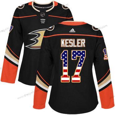 Adidas Anaheim Ducks #17 Ryan Kesler Černá Domácí dres Autentické USA Flag Sešitý NHL dres – Dámské