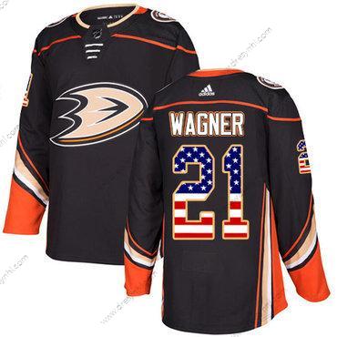 Adidas Anaheim Ducks #21 Chris Wagner Černá Domácí dres Autentické USA Flag Sešitý NHL dres – Pánské