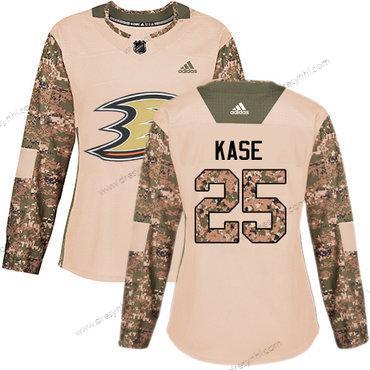 Adidas Anaheim Ducks #25 Ondrej Kase Camo Autentické 2017 Veterans Day Sešitý NHL dres – Dámské