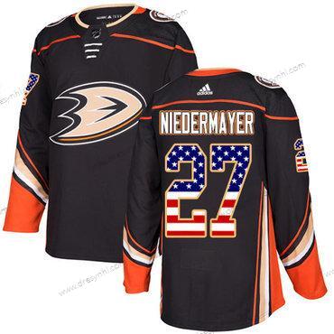 Adidas Anaheim Ducks #27 Scott Niedermayer Černá Domácí dres Autentické USA Flag Sešitý NHL dres – Pánské