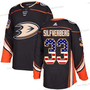 Adidas Anaheim Ducks #33 Jakob Silfverberg Černá Domácí dres Autentické USA Flag Sešitý NHL dres – Pánské