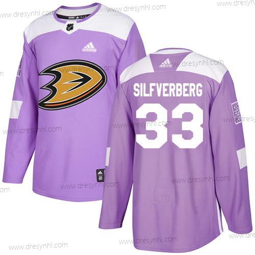 Adidas Anaheim Ducks #33 Jakob Silfverberg Nachový Autentické Bojuje proti rakovině Sešitý NHL dres – Pánské