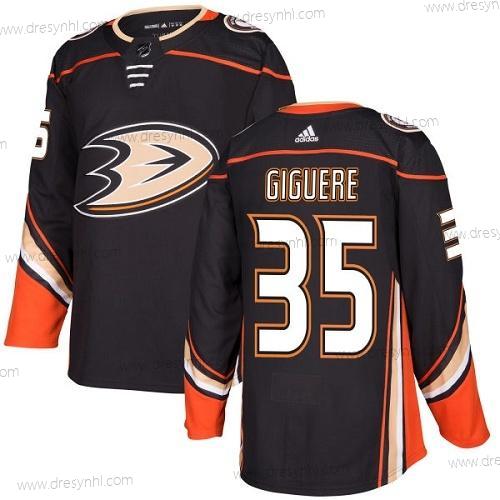 Adidas Anaheim Ducks #35 Jean-Sebastien Giguere Černá Domácí dres Autentické Sešitý NHL dres – Pánské