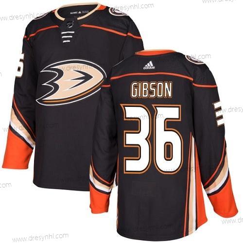 Adidas Anaheim Ducks #36 John Gibson Černá Domácí dres Autentické Sešitý NHL dres – Pánské