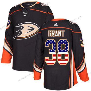 Adidas Anaheim Ducks #38 Derek Grant Černá Domácí dres Autentické USA Flag Sešitý NHL dres – Pánské