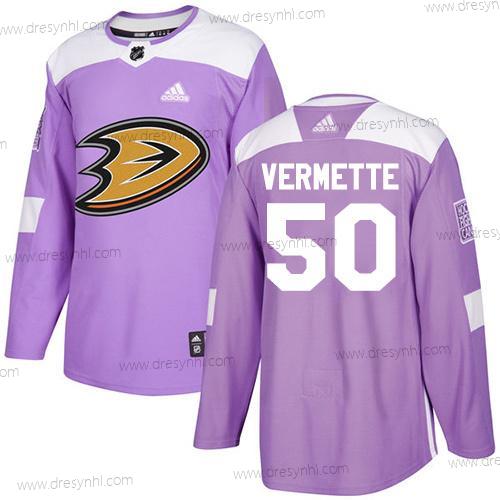 Adidas Anaheim Ducks #50 Antoine Vermette Nachový Autentické Bojuje proti rakovině Sešitý NHL dres – Pánské