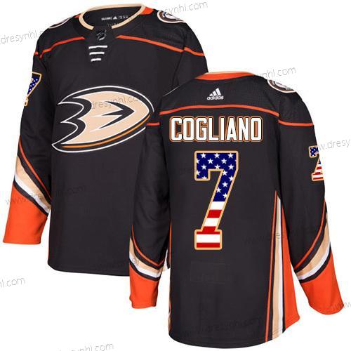 Adidas Anaheim Ducks #7 Andrew Cogliano Černá Domácí dres Autentické USA Flag Sešitý NHL dres – Pánské