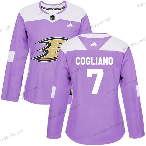 Adidas Anaheim Ducks #7 Andrew Cogliano Nachový Autentické Bojuje proti rakovině Sešitý NHL dres – Dámské