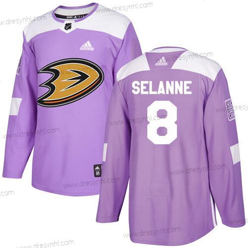 Adidas Anaheim Ducks #8 Teemu Selanne Nachový Autentické Bojuje proti rakovině Sešitý NHL dres – Juniorské