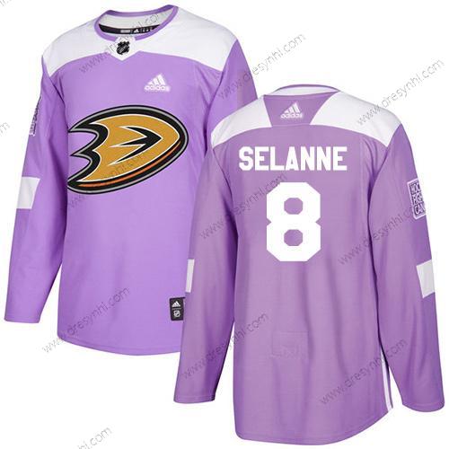 Adidas Anaheim Ducks #8 Teemu Selanne Nachový Autentické Bojuje proti rakovině Sešitý NHL dres – Pánské