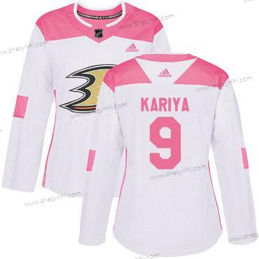 Adidas Anaheim Ducks #9 Paul Kariya Bílý Růžový Autentické Sešitý NHL dres – Dámské