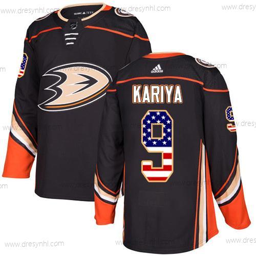 Adidas Anaheim Ducks #9 Paul Kariya Černá Domácí dres Autentické USA Flag Sešitý NHL dres – Juniorské