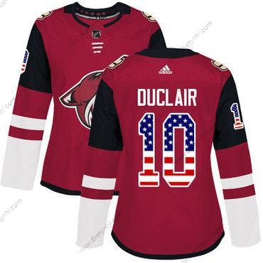 Adidas Arizona Coyotes #10 Anthony Duclair Červené Domácí dres Autentické USA Flag Sešitý NHL dres – Dámské