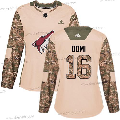 Adidas Arizona Coyotes #16 Max Domi Camo Autentické 2017 Veterans Day Sešitý NHL dres – Dámské