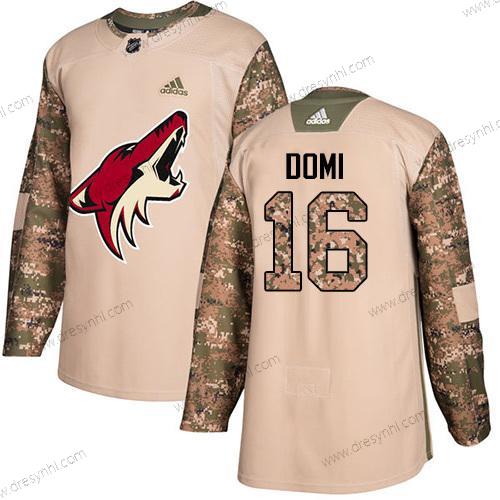 Adidas Arizona Coyotes #16 Max Domi Camo Autentické 2017 Veterans Day Sešitý NHL dres – Pánské