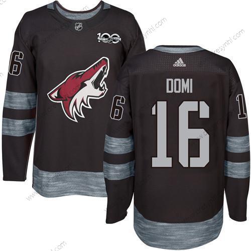 Adidas Arizona Coyotes #16 Max Domi Černá 1917-2017 100th Výročí Sešitý NHL dres – Pánské