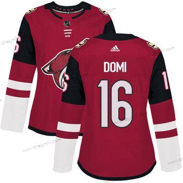 Adidas Arizona Coyotes #16 Max Domi Červené Domácí dres Autentické Sešitý NHL dres – Dámské