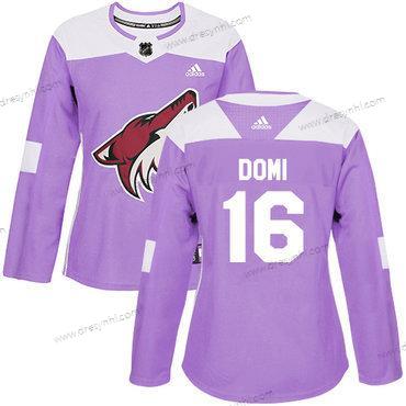 Adidas Arizona Coyotes #16 Max Domi Nachový Autentické Bojuje proti rakovině Sešitý NHL dres – Dámské