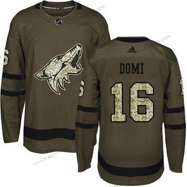 Adidas Arizona Coyotes #16 Max Domi Zelená Salute to Service Sešitý NHL dres – Pánské