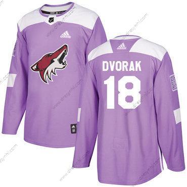 Adidas Arizona Coyotes #18 Christian Dvorak Nachový Autentické Bojuje proti rakovině Sešitý NHL dres – Pánské