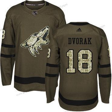 Adidas Arizona Coyotes #18 Christian Dvorak Zelená Salute to Service Sešitý NHL dres – Pánské