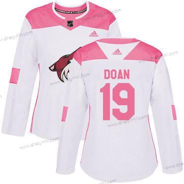 Adidas Arizona Coyotes #19 Shane Doan Bílý Růžový Autentické Sešitý NHL dres – Dámské