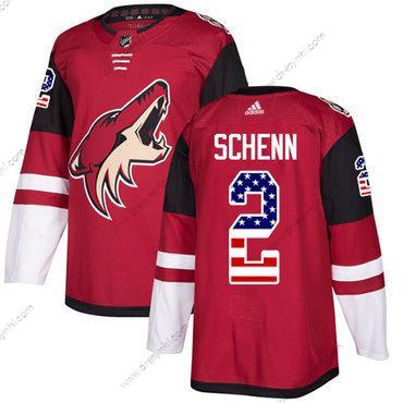 Adidas Arizona Coyotes #2 Luke Schenn Červené Domácí dres Autentické USA Flag Sešitý NHL dres – Pánské