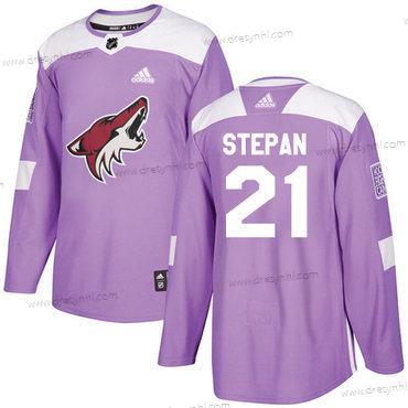 Adidas Arizona Coyotes #21 Derek Stepan Nachový Autentické Bojuje proti rakovině Sešitý NHL dres – Pánské