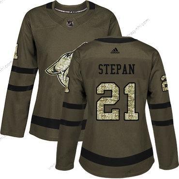 Adidas Arizona Coyotes #21 Derek Stepan Zelená Salute to Service Sešitý NHL dres – Dámské