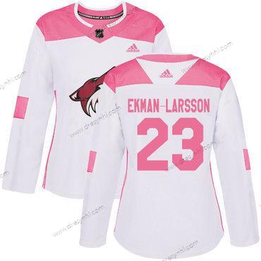 Adidas Arizona Coyotes #23 Oliver Ekman-Larsson Bílý Růžový Autentické Sešitý NHL dres – Dámské