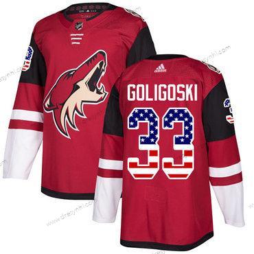 Adidas Arizona Coyotes #33 Alex Goligoski Červené Domácí dres Autentické USA Flag Sešitý NHL dres – Pánské